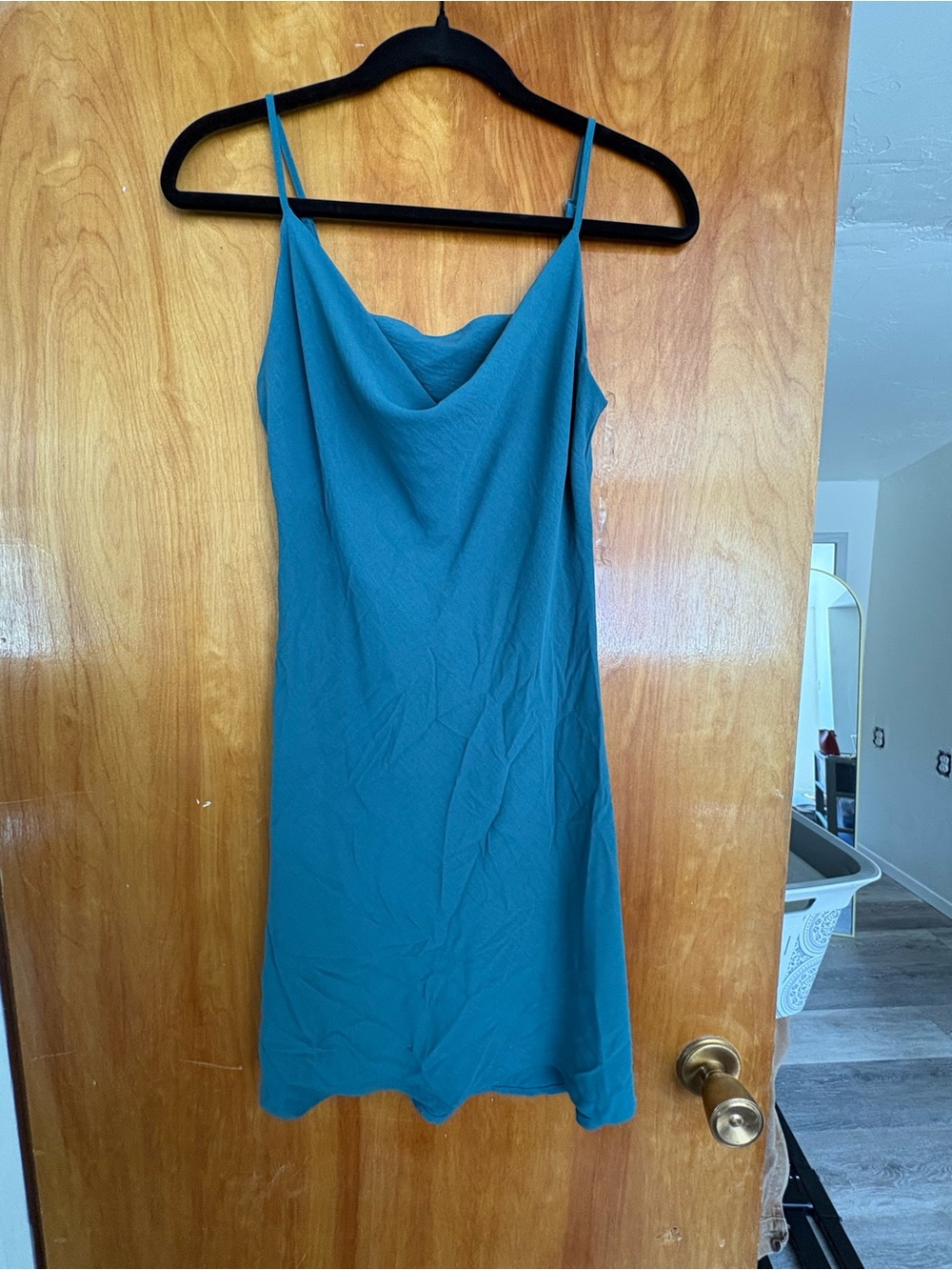 Inspired Hearts Teal Slip Mini Dress